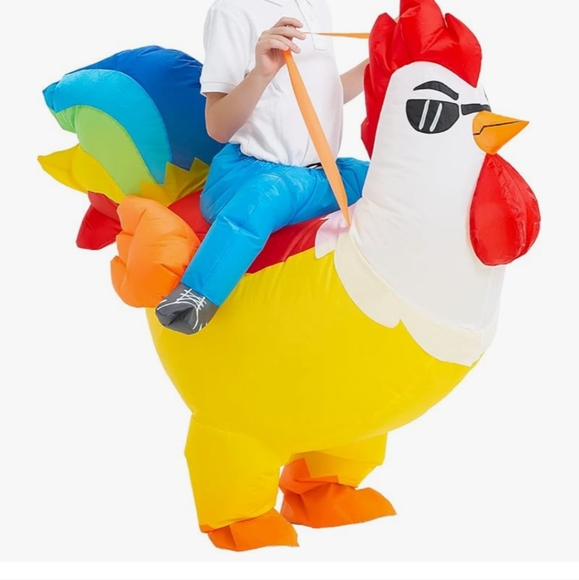 Inflatable Chicken Rider Costume - Picture 3 of 5
